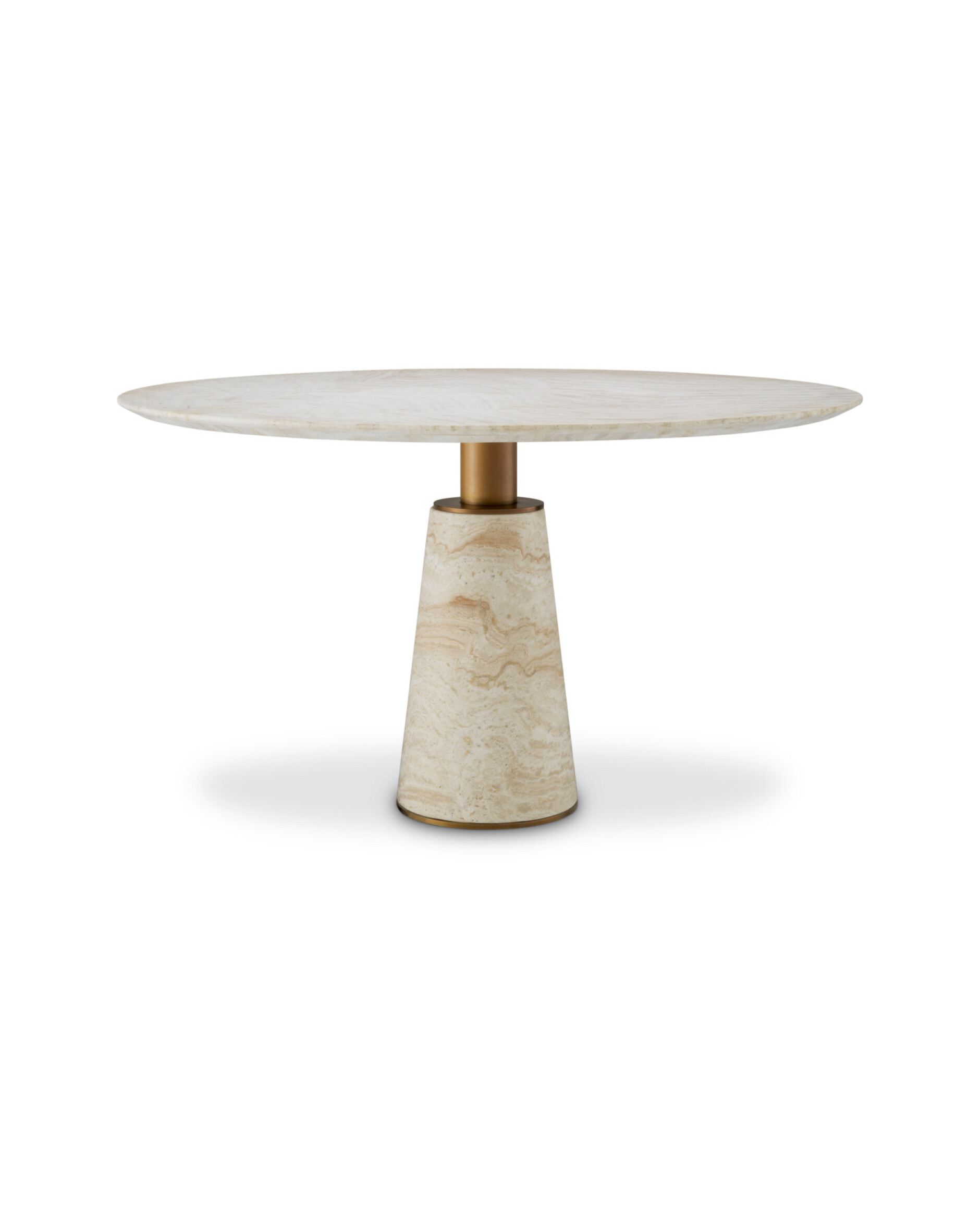 Genova Dining Table Travertine/Brushed Brass