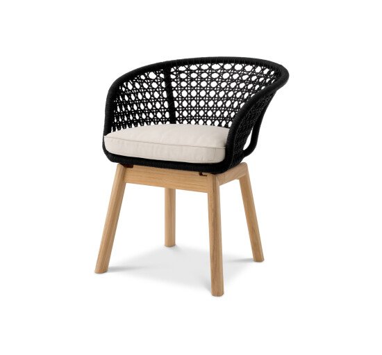 Black - Trinity Outdoor Dining Chair off-white