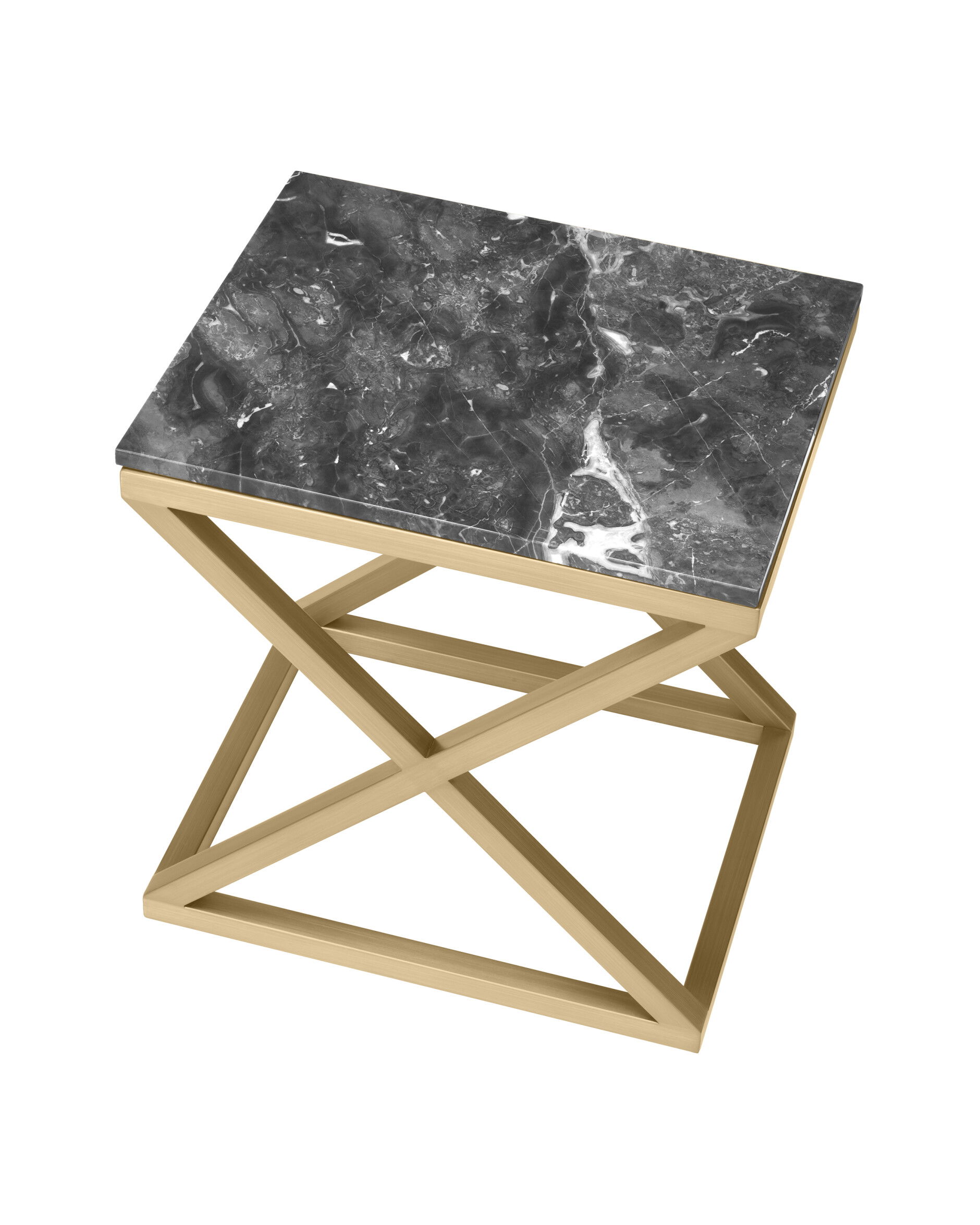 Criss Cross sidobord brushed brass