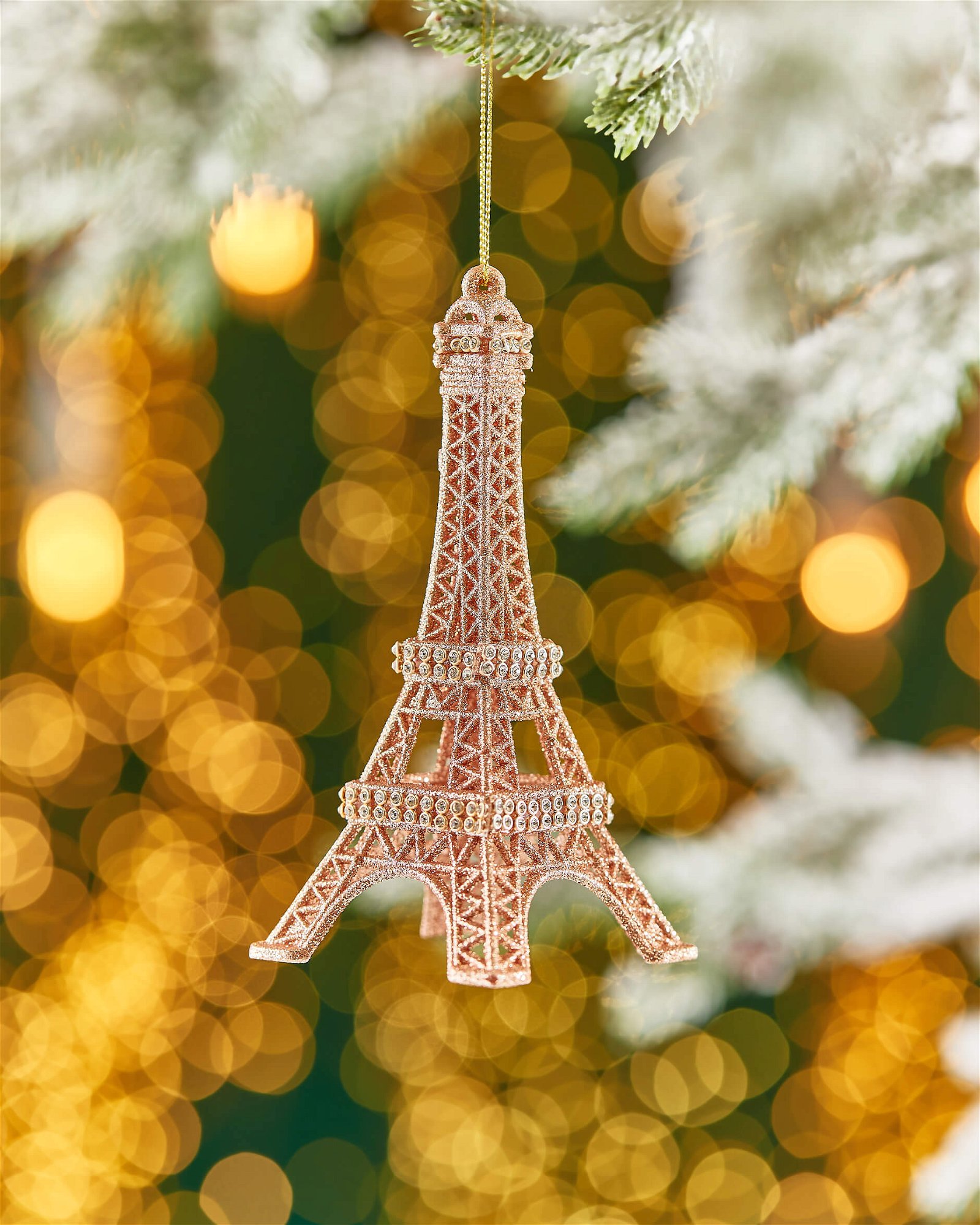 Eiffel Tower Christmas Tree Decoration Gold