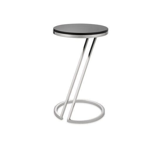 Polished stainless steel - Falcone side table gunmetal
