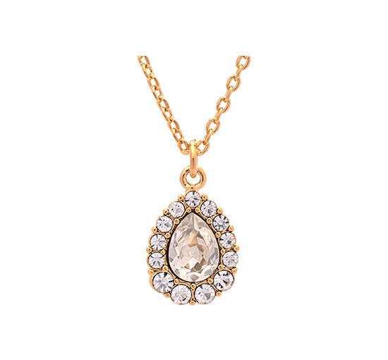 null - Amelie Necklace Crystal Gold