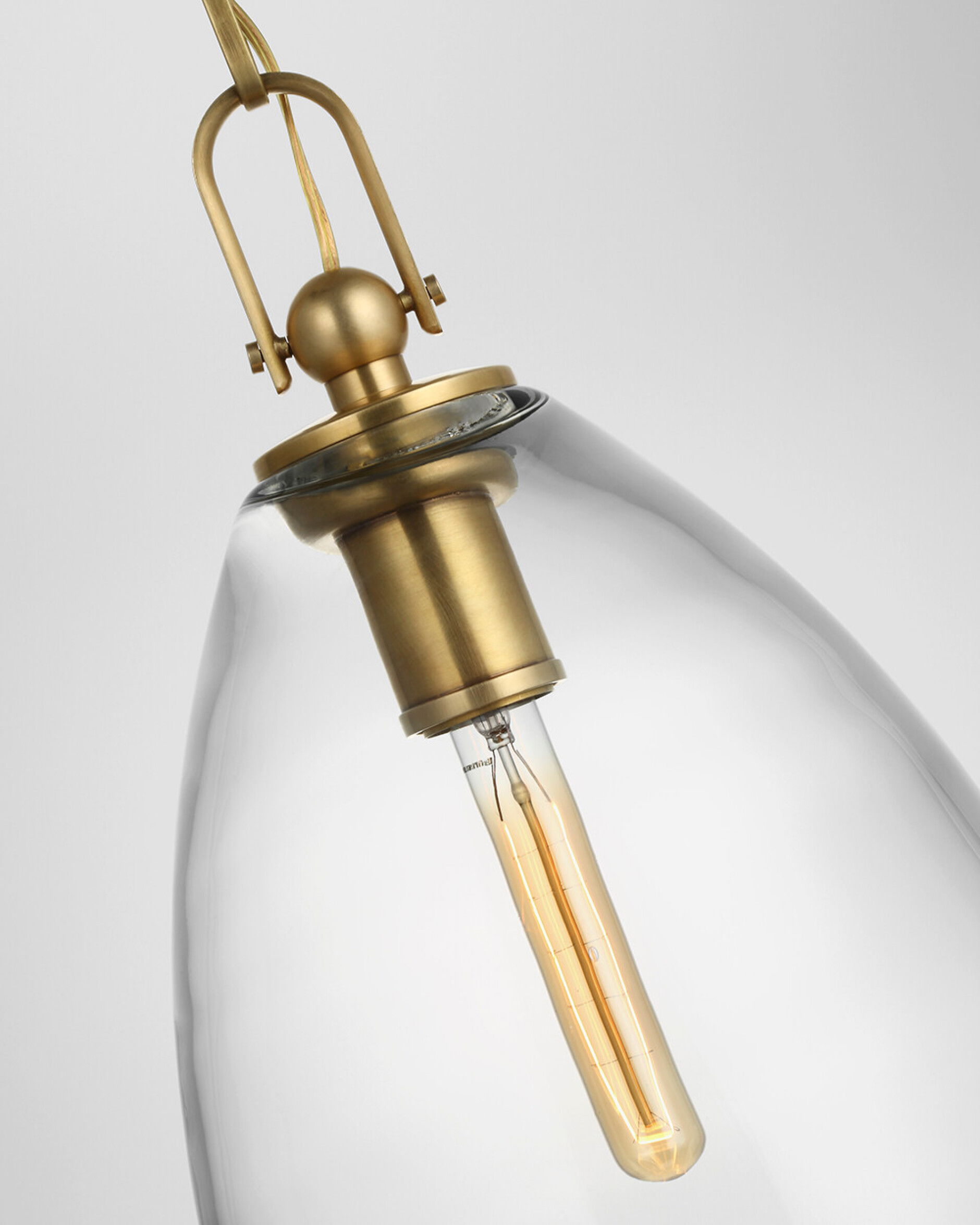 Andros takpendel antik mässing/klarglas L