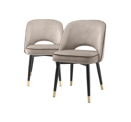 Savona Greige Velvet - Cliff dining chairs savona grey