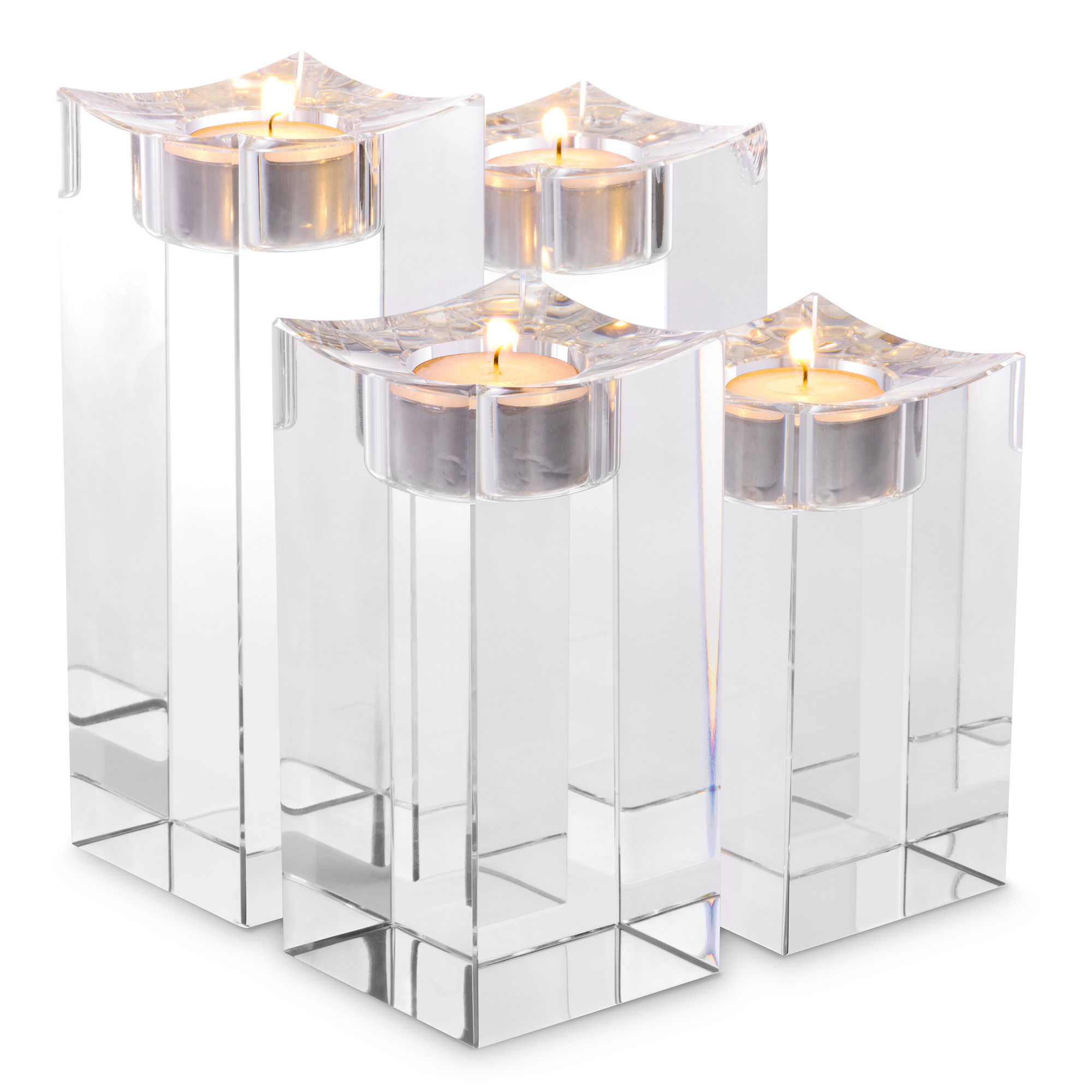 Giancarlo Candle Holder Crystal Glass Set of 4