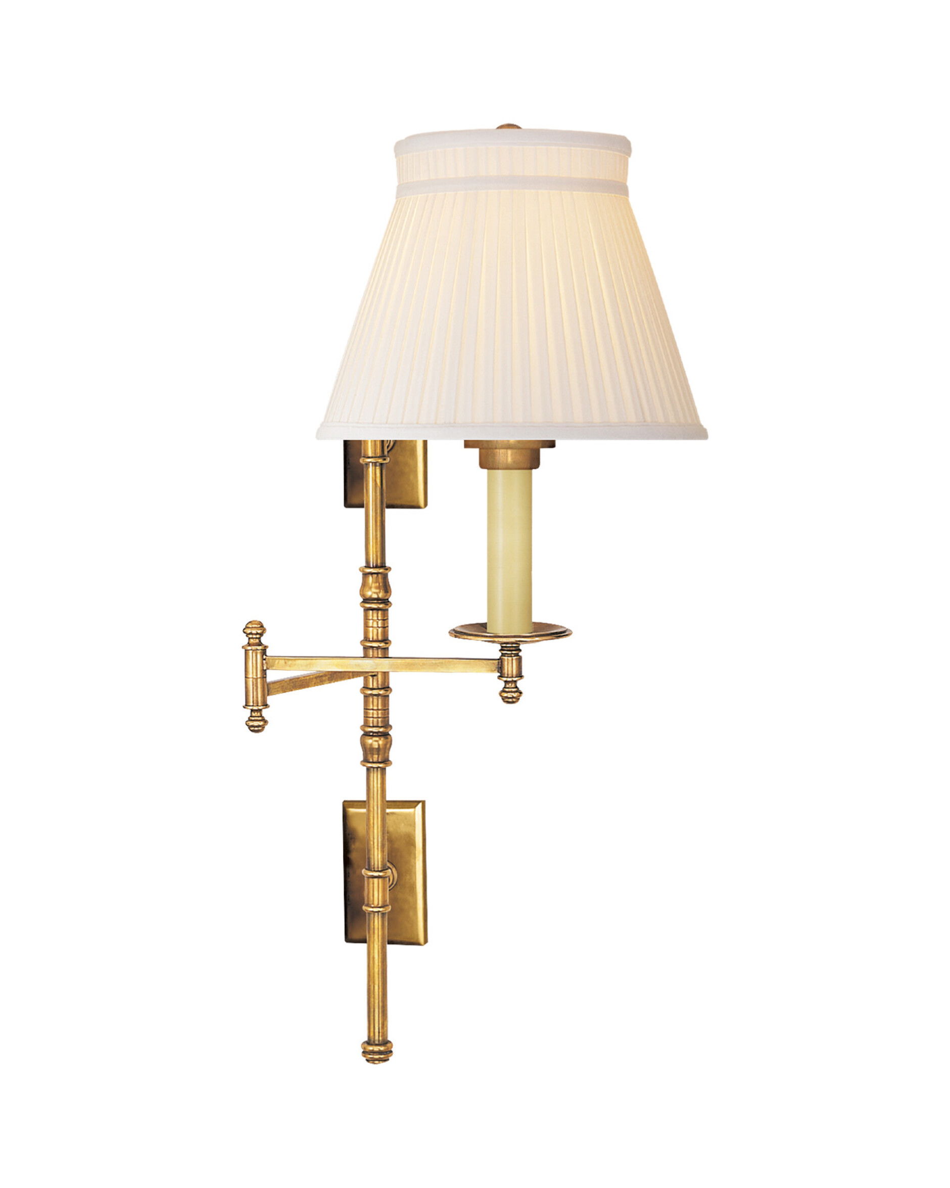 Dorchester vägglampa dubbel antik mässing/silke