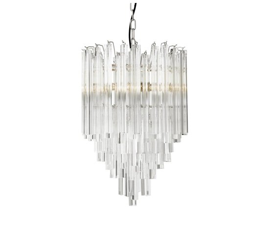 Clear Glass - Salerno Ceiling Lamp Nickel