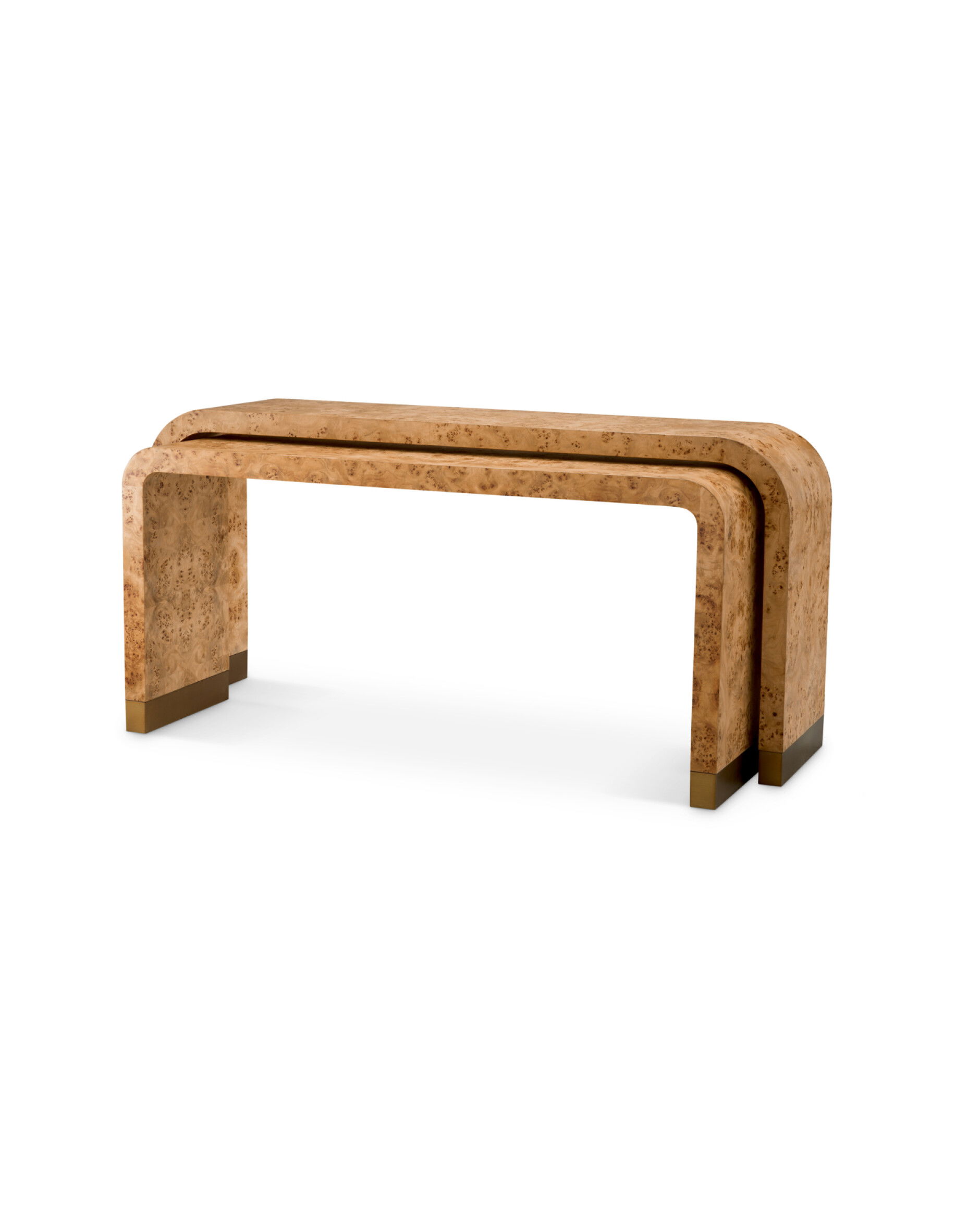 Quinton konsolbord light brown mappa burl 2-set