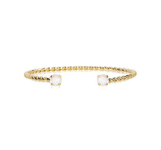 Guld - Mini Twisted armband electric white