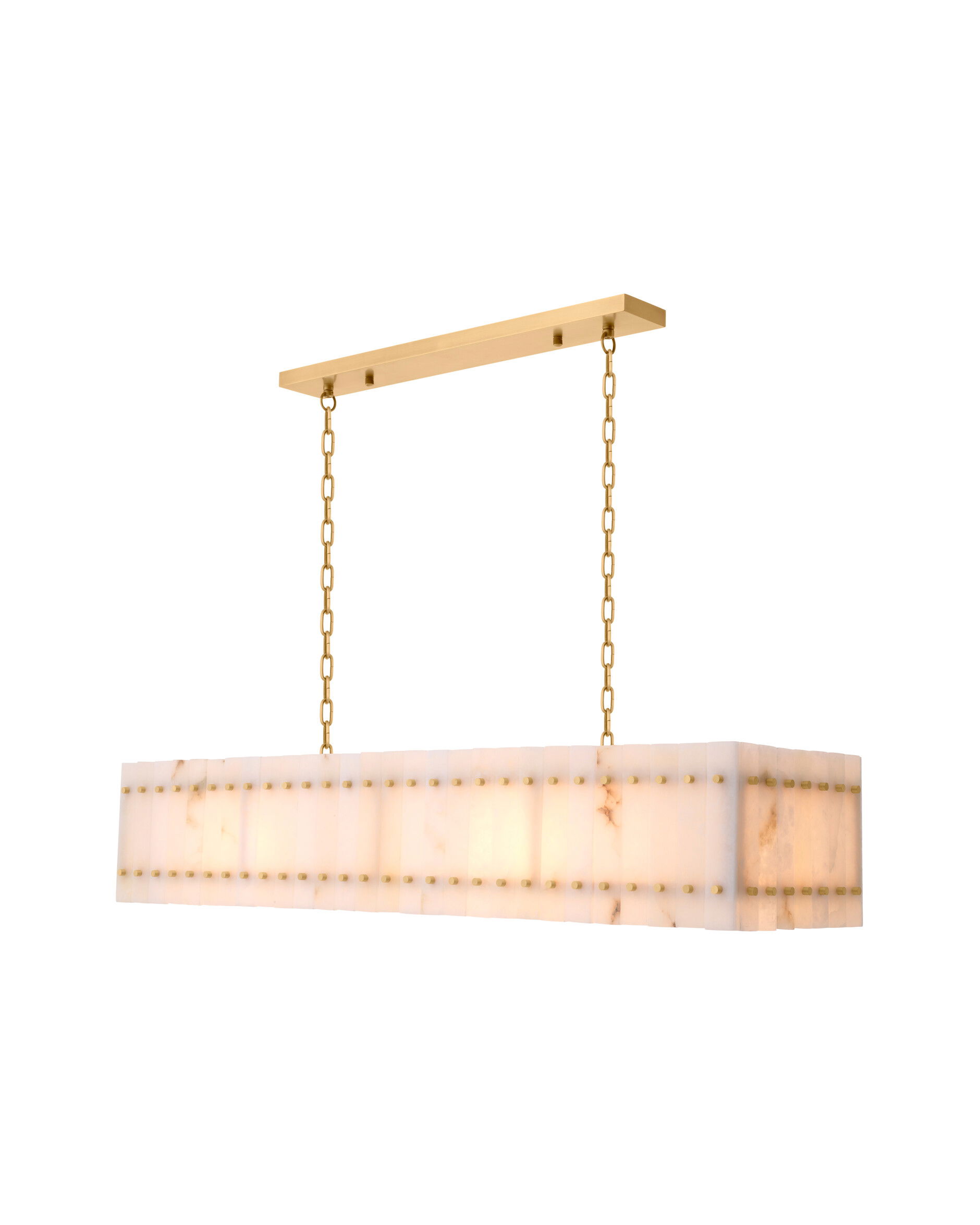 Ruby Chandelier Alabaster Brass