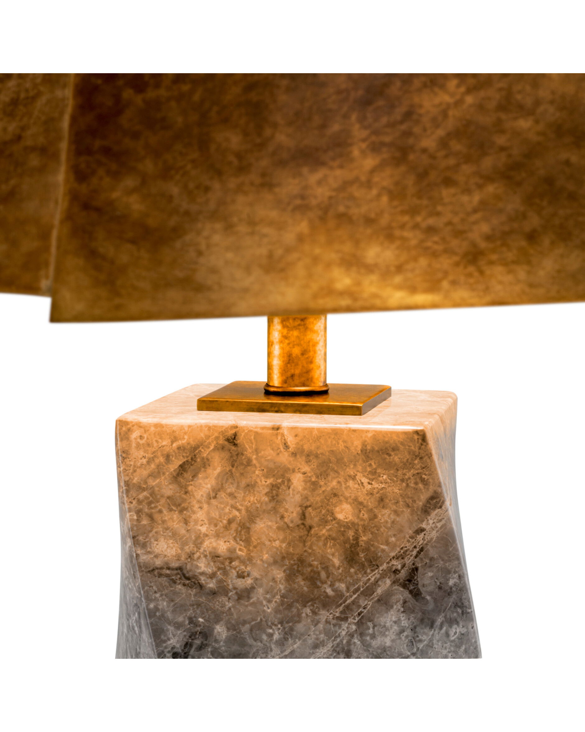 Camelia bordslampa antik mässing / grå