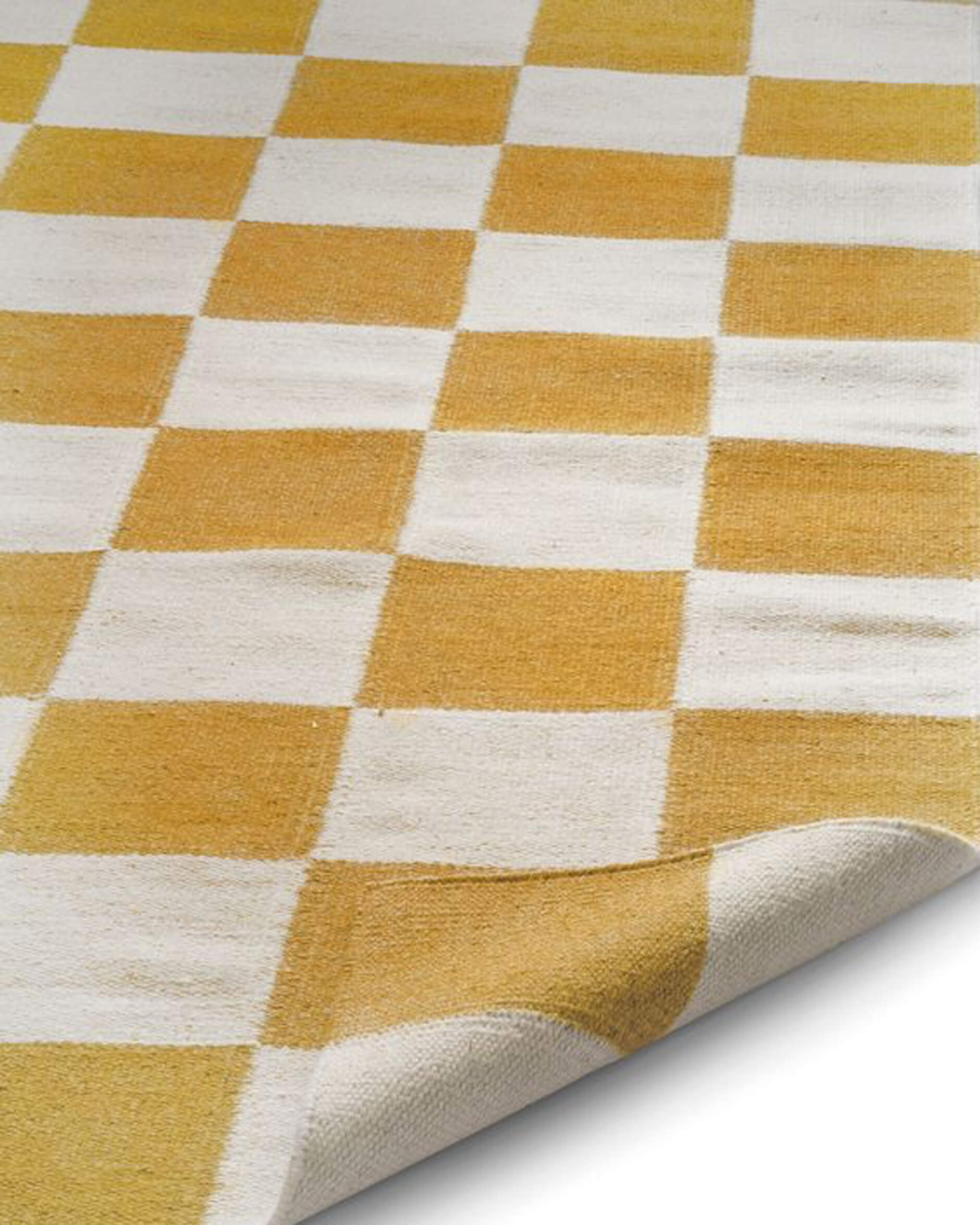 Square teppich weiß/gelb