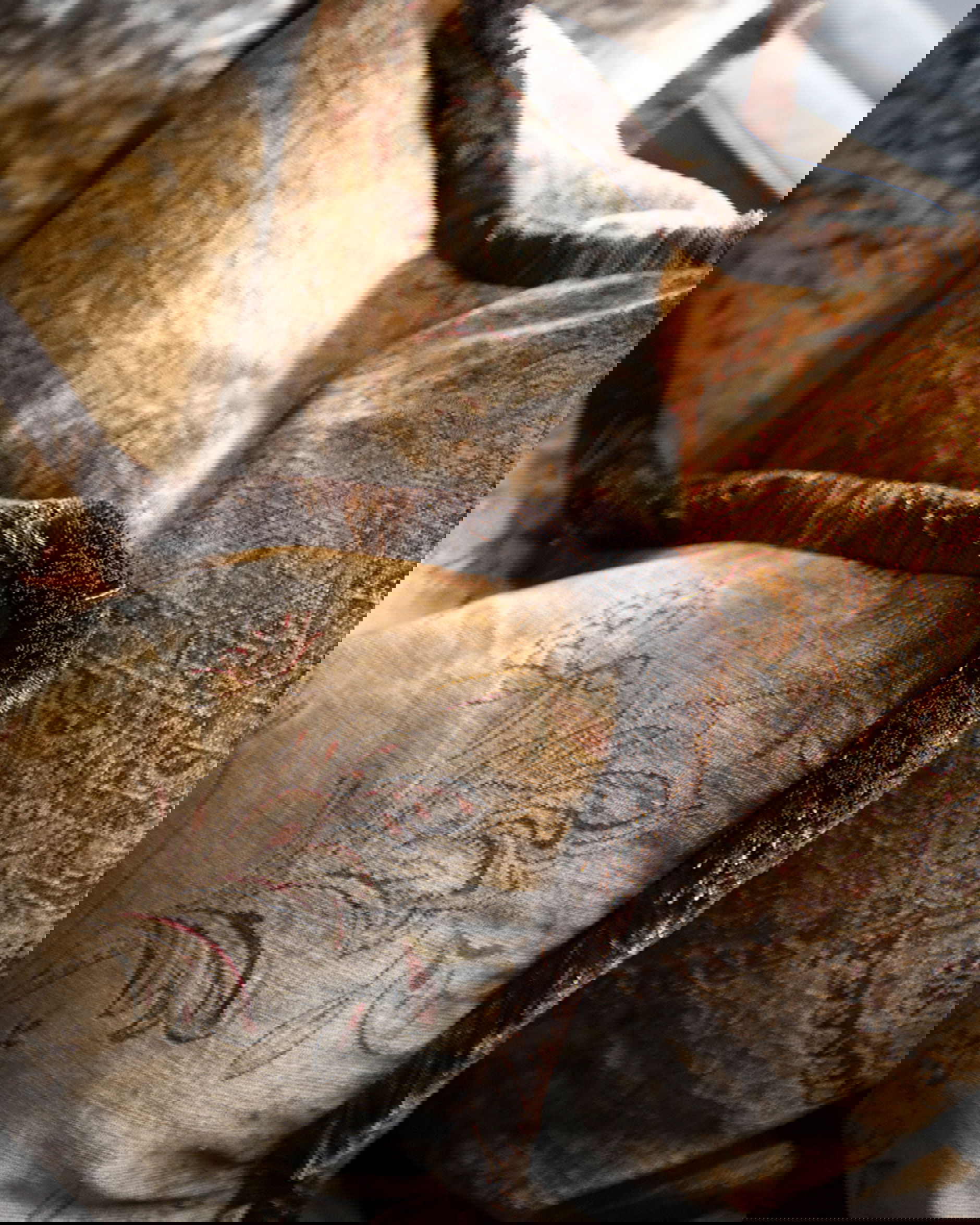 Miralago Flower Cushion Cover Fringes Beige OUTLET