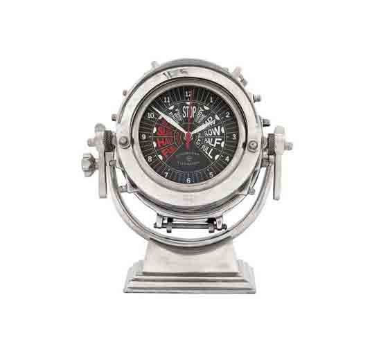 Clock Royal Master polished aluminium