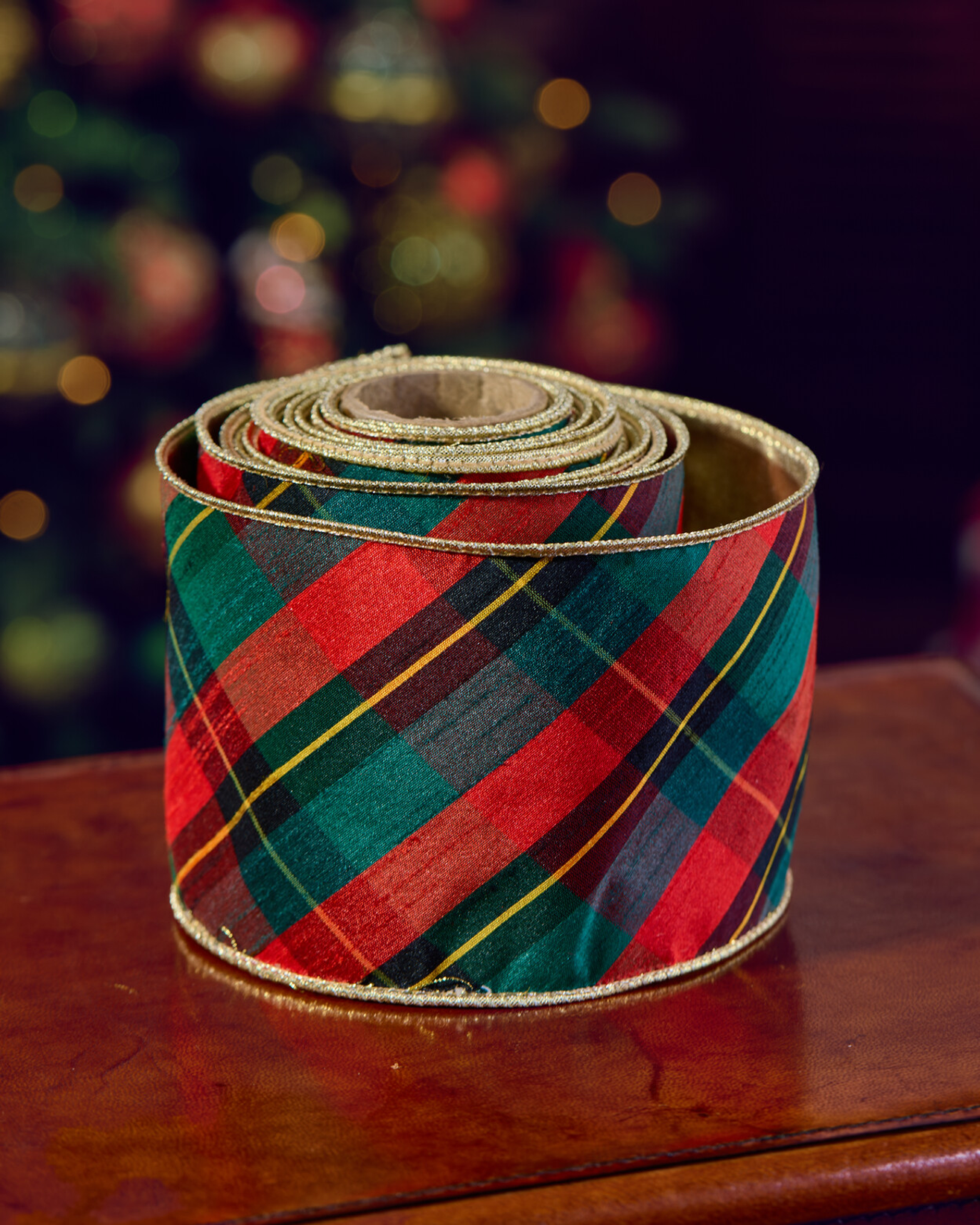 Angus textile ribbon red/green 4.6 m