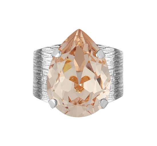 Silk - Classic Drop Ring Crystal Rhodium
