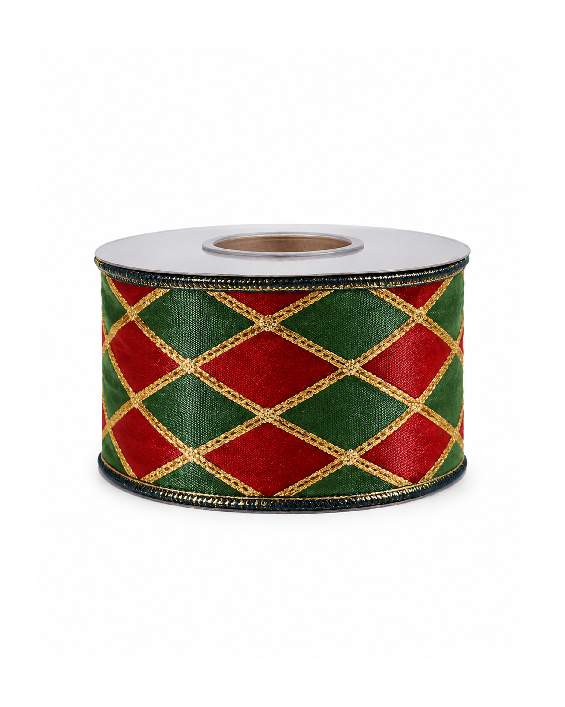 Harlequin textilband tartan grön/röd 9m