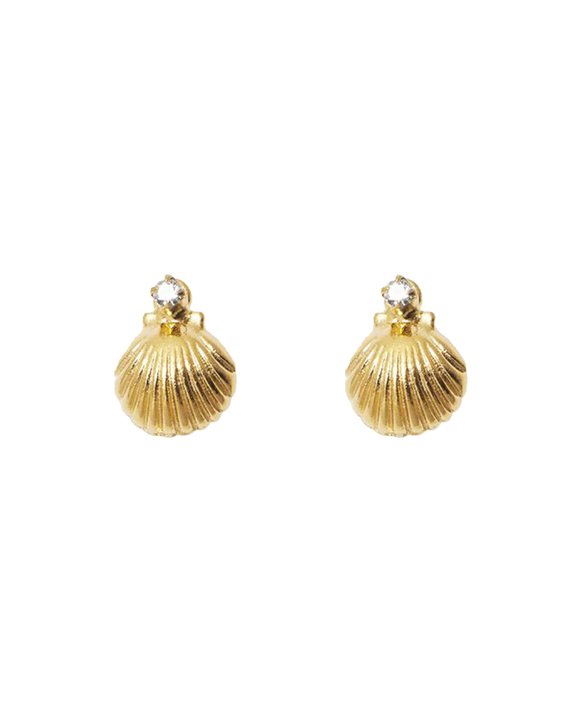 Petite Shell Earrings Crystal
