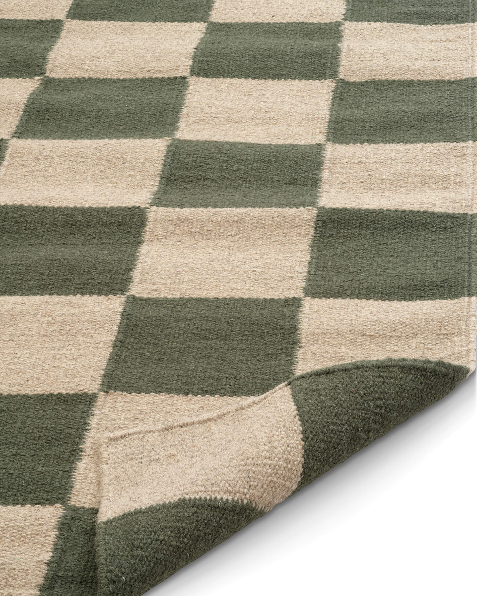 Square teppich waldgrün/beige