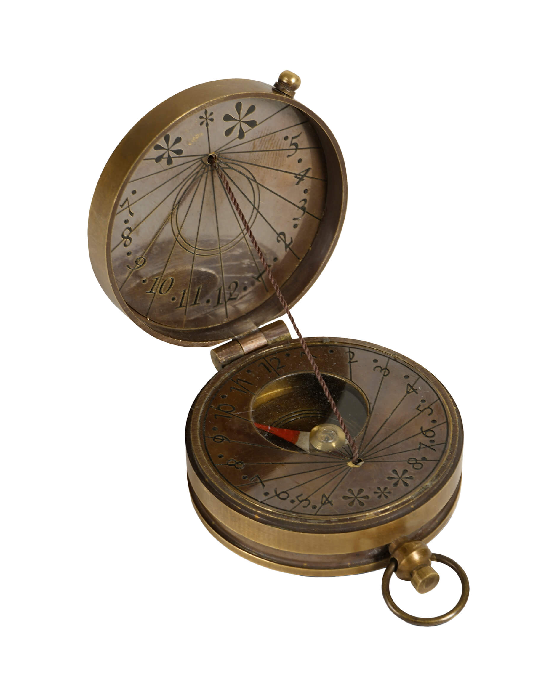Mini kompass antik mässing