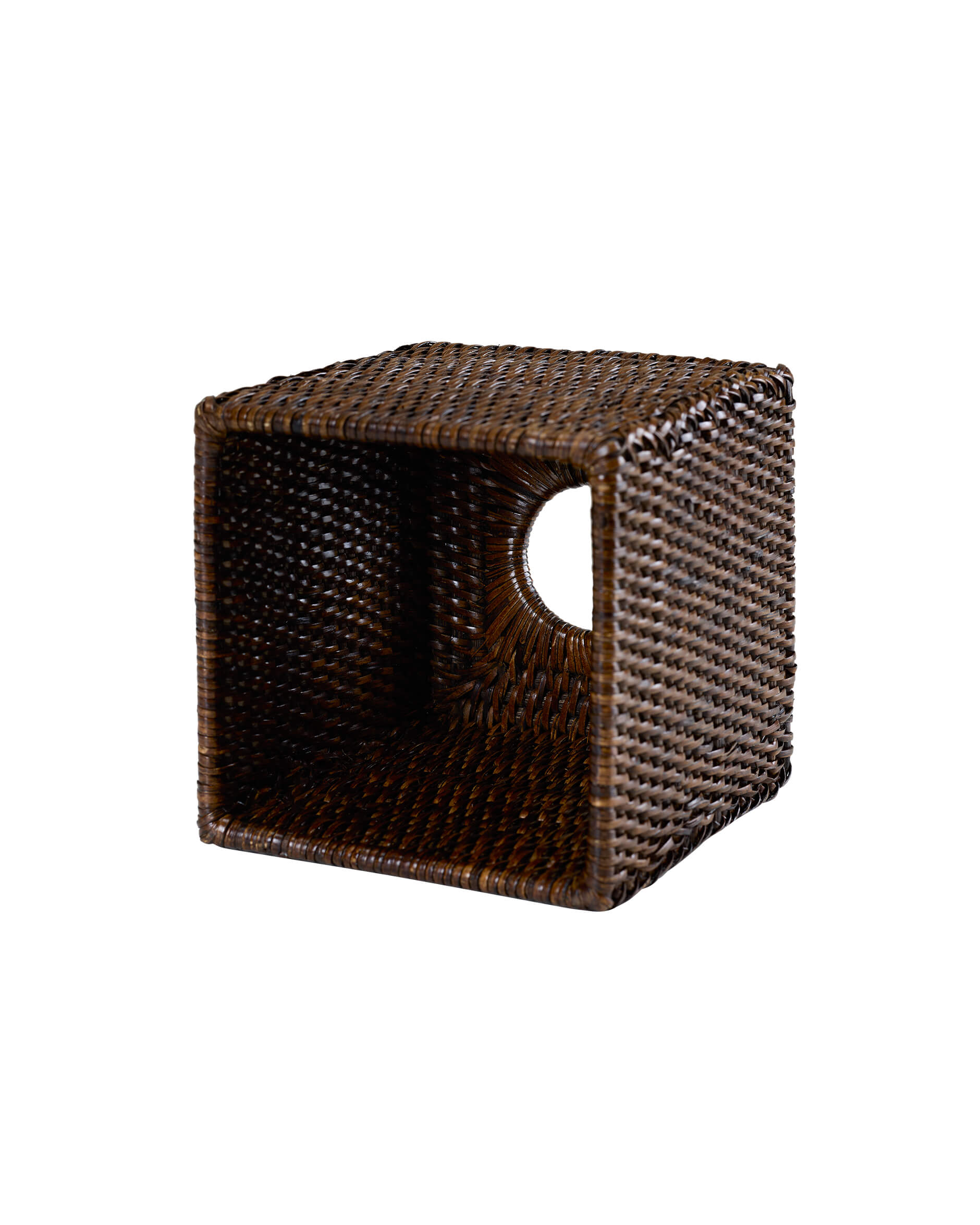 Cognac servettlåda kvadrat rotting