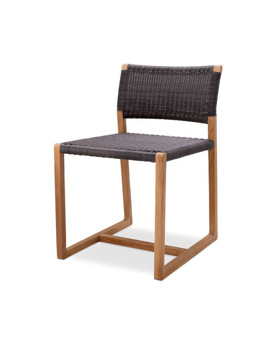 Griffin matstol natural teak black weave