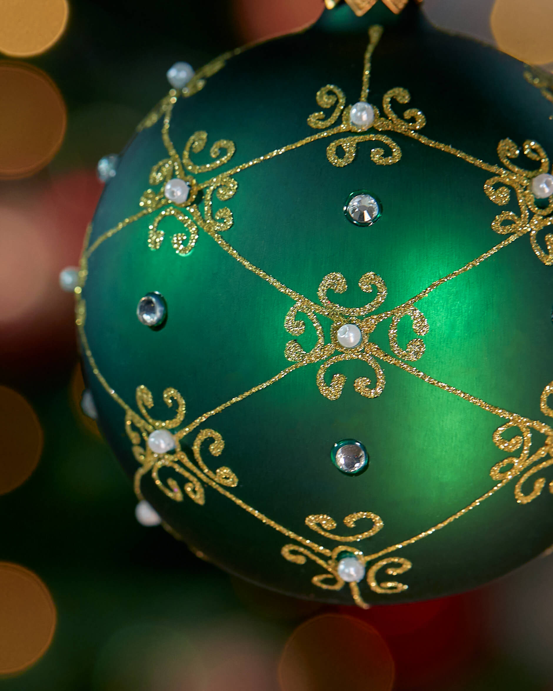 Lux Ruby kerstbal groen 8cm