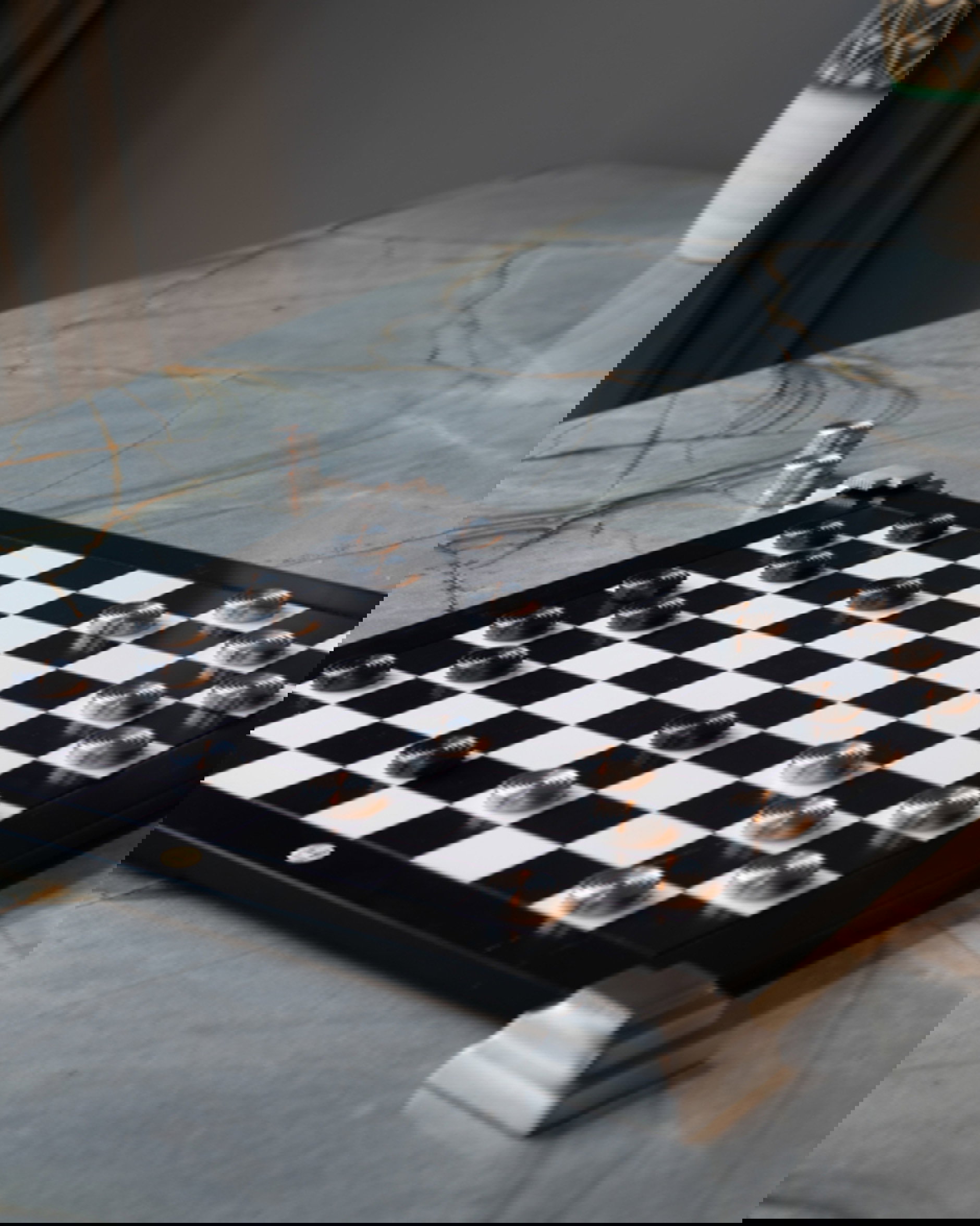Checkers Set Black/Silver
