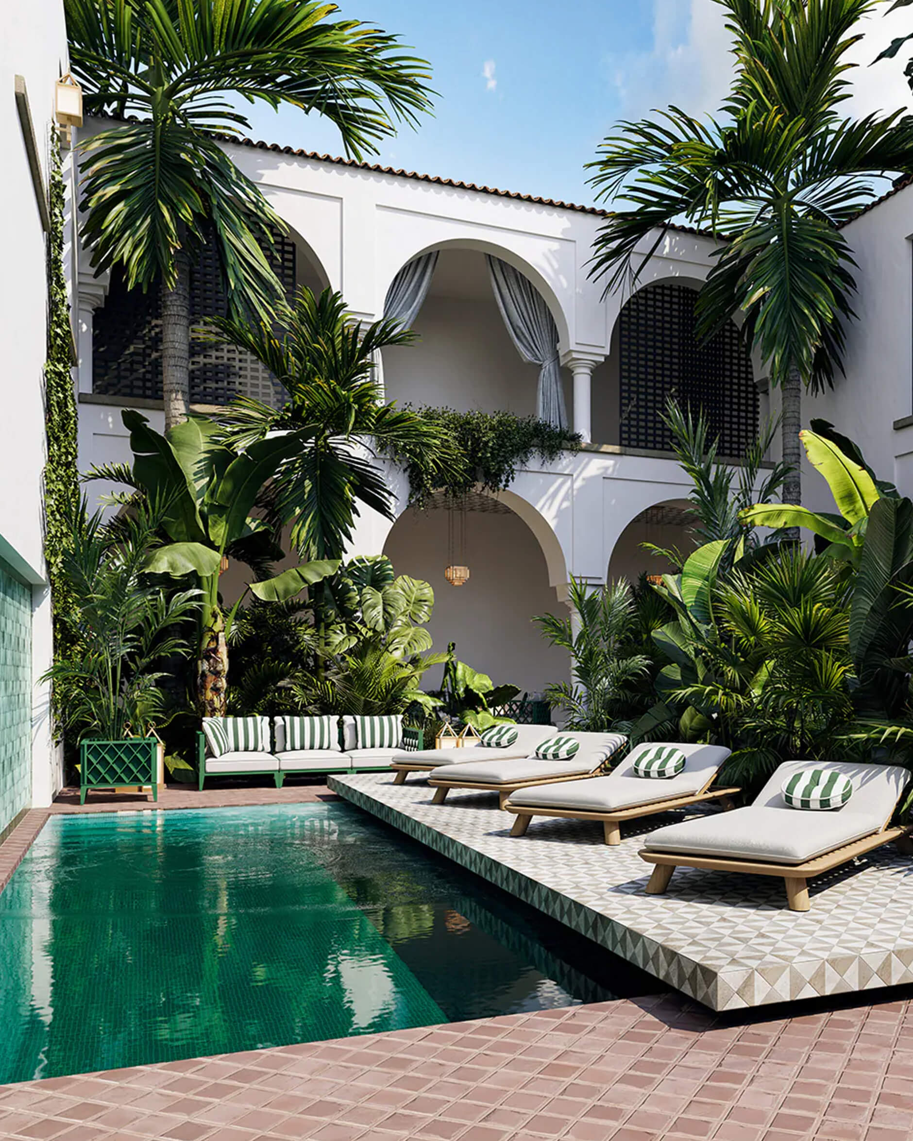 Ocean Club soffa 3-sits grön