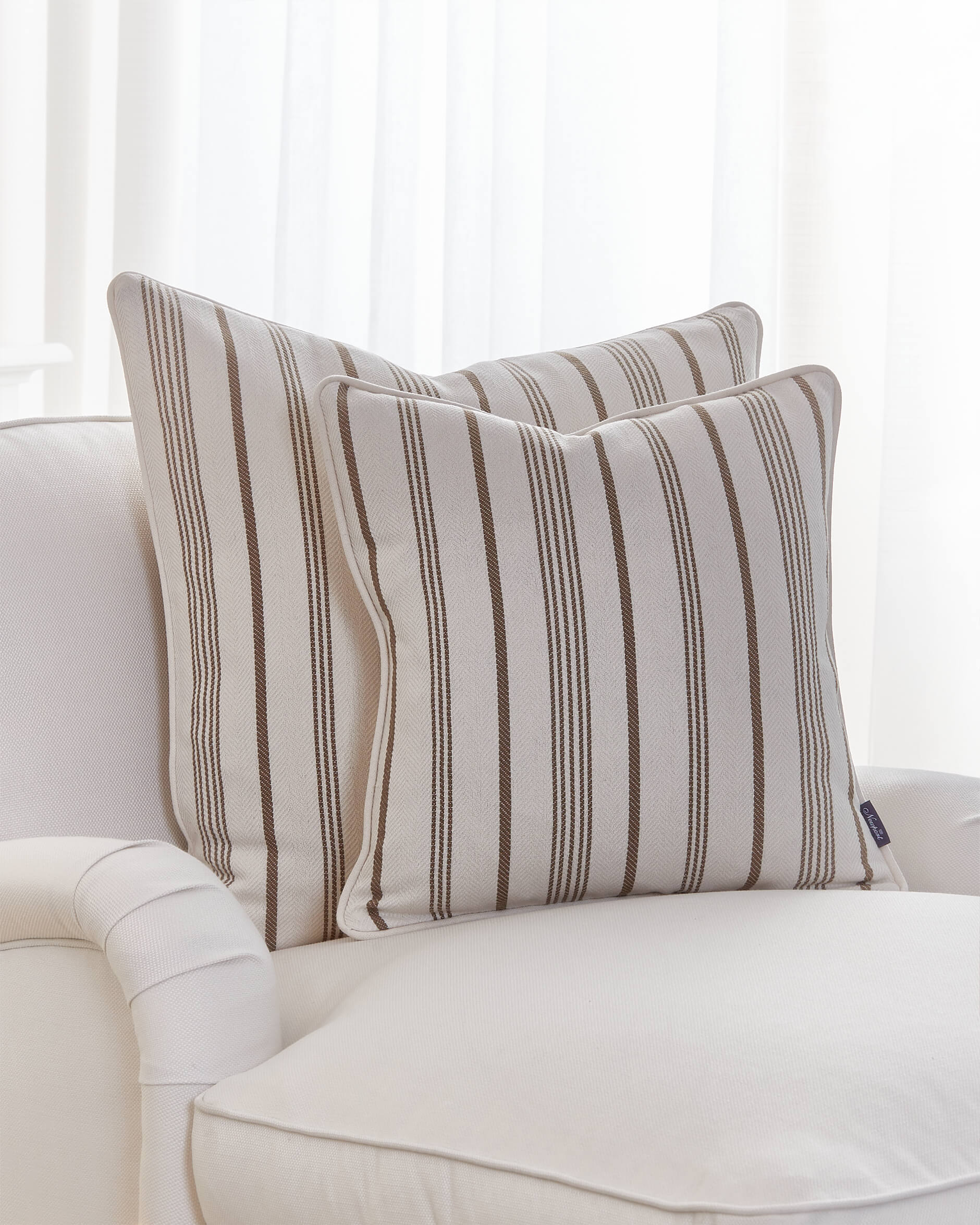 Glenda kuddfodral beige/vit