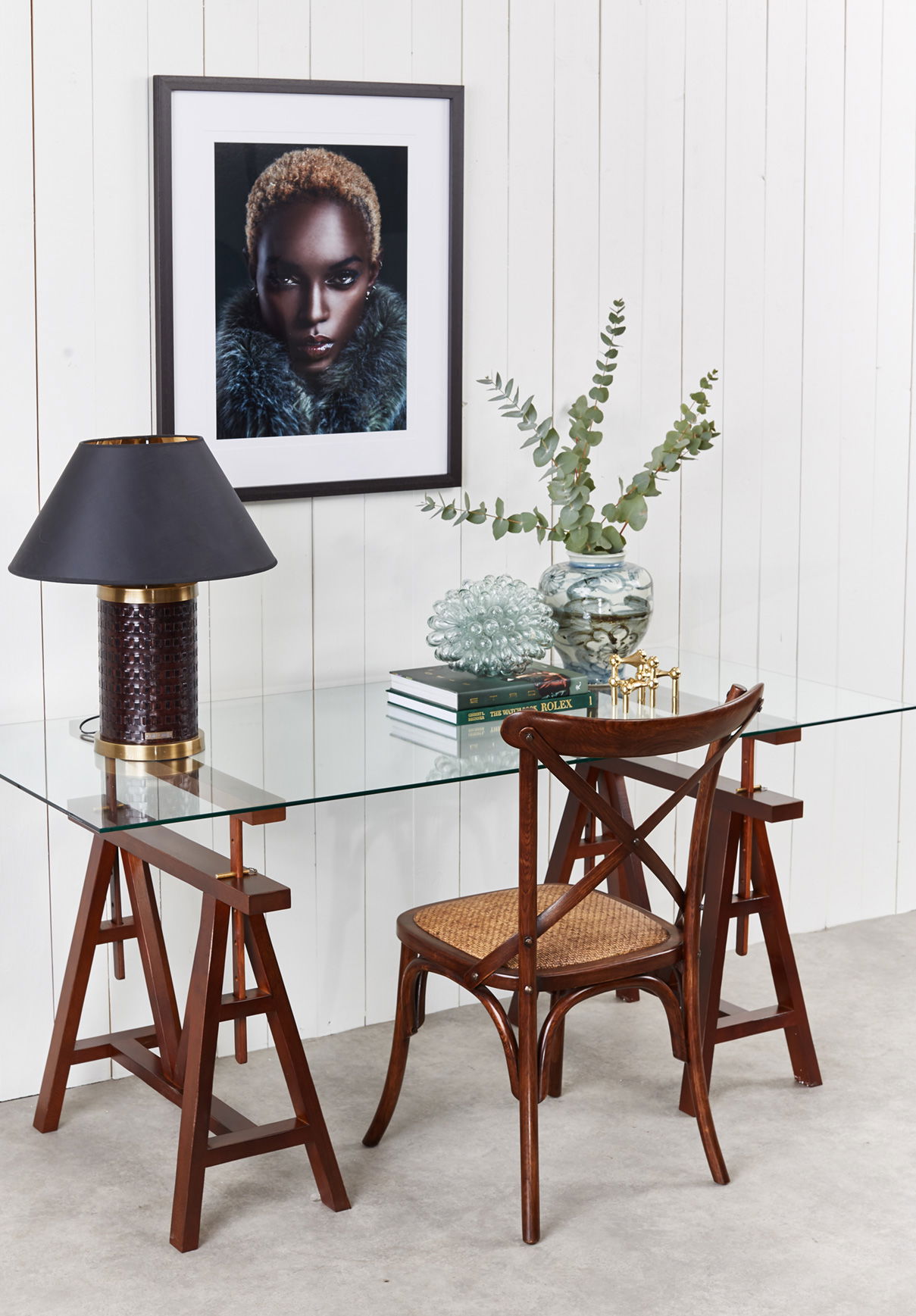 Trestle Schreibtisch Noble Newport Brown