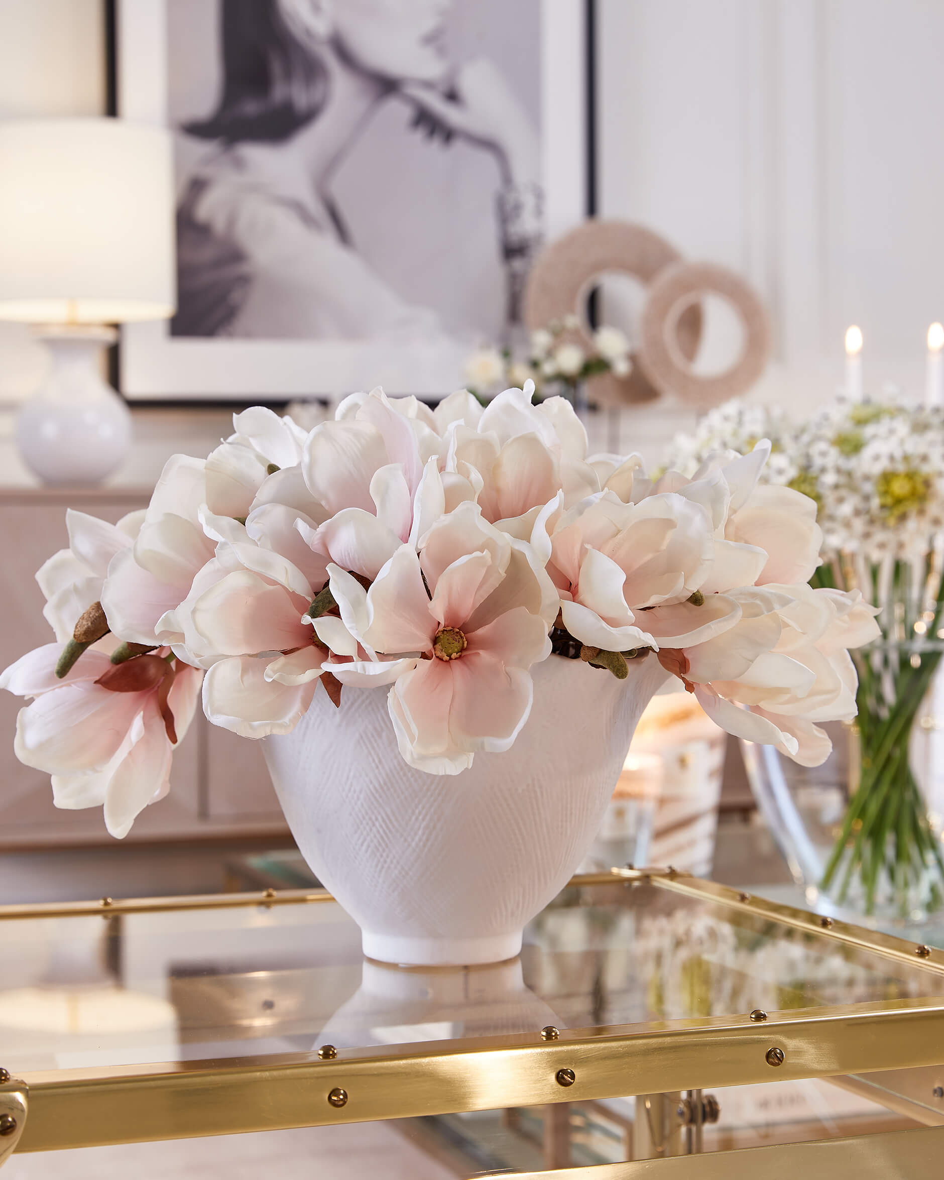 Magnolia snittblomma vit/rosa