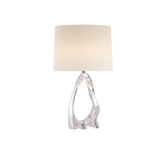 Clear Glass - Cannes Table Lamp Burnished Silver Leaf
