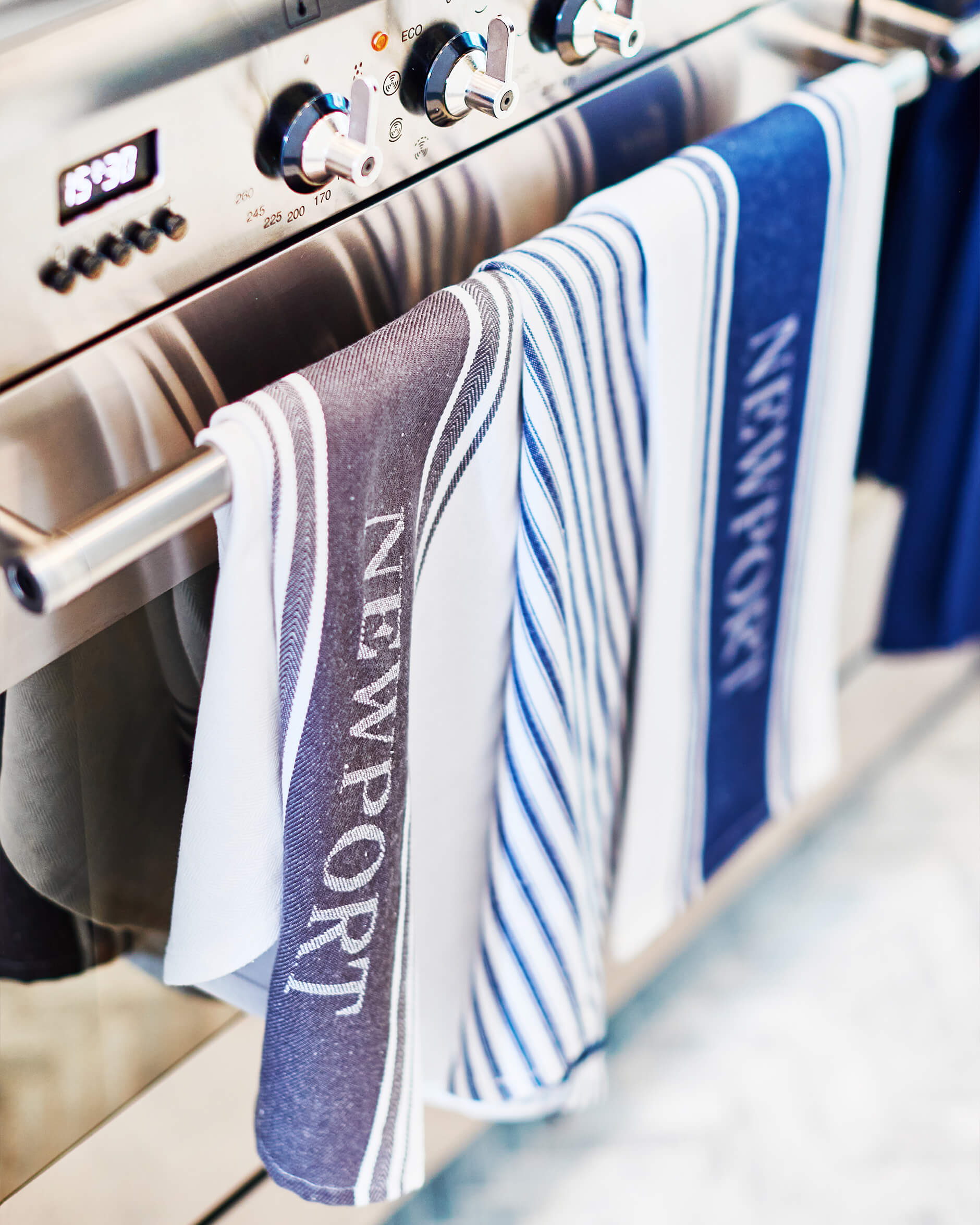 Provence kökshandduk vit/grå