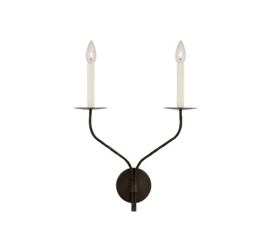 Aged Iron - Belfair Double Sconce Gilded Iron Large
