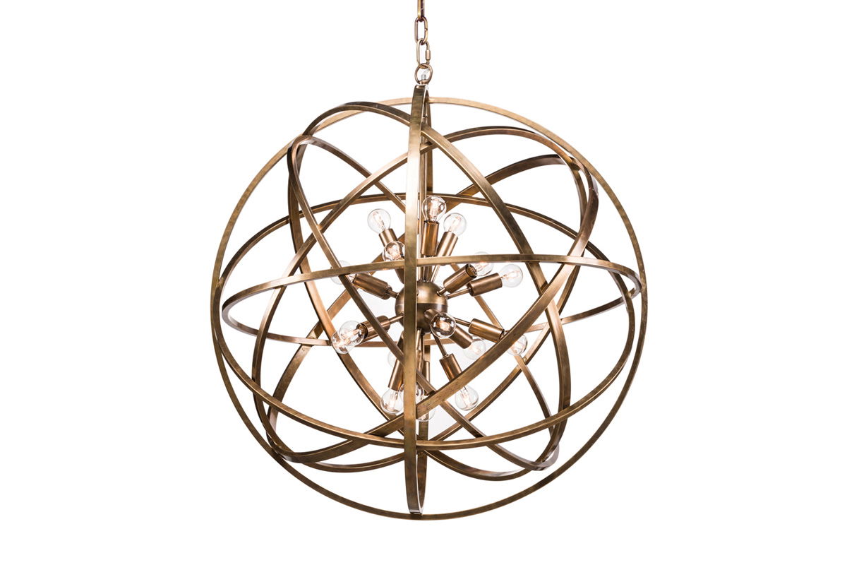 Nest taklampa mässing