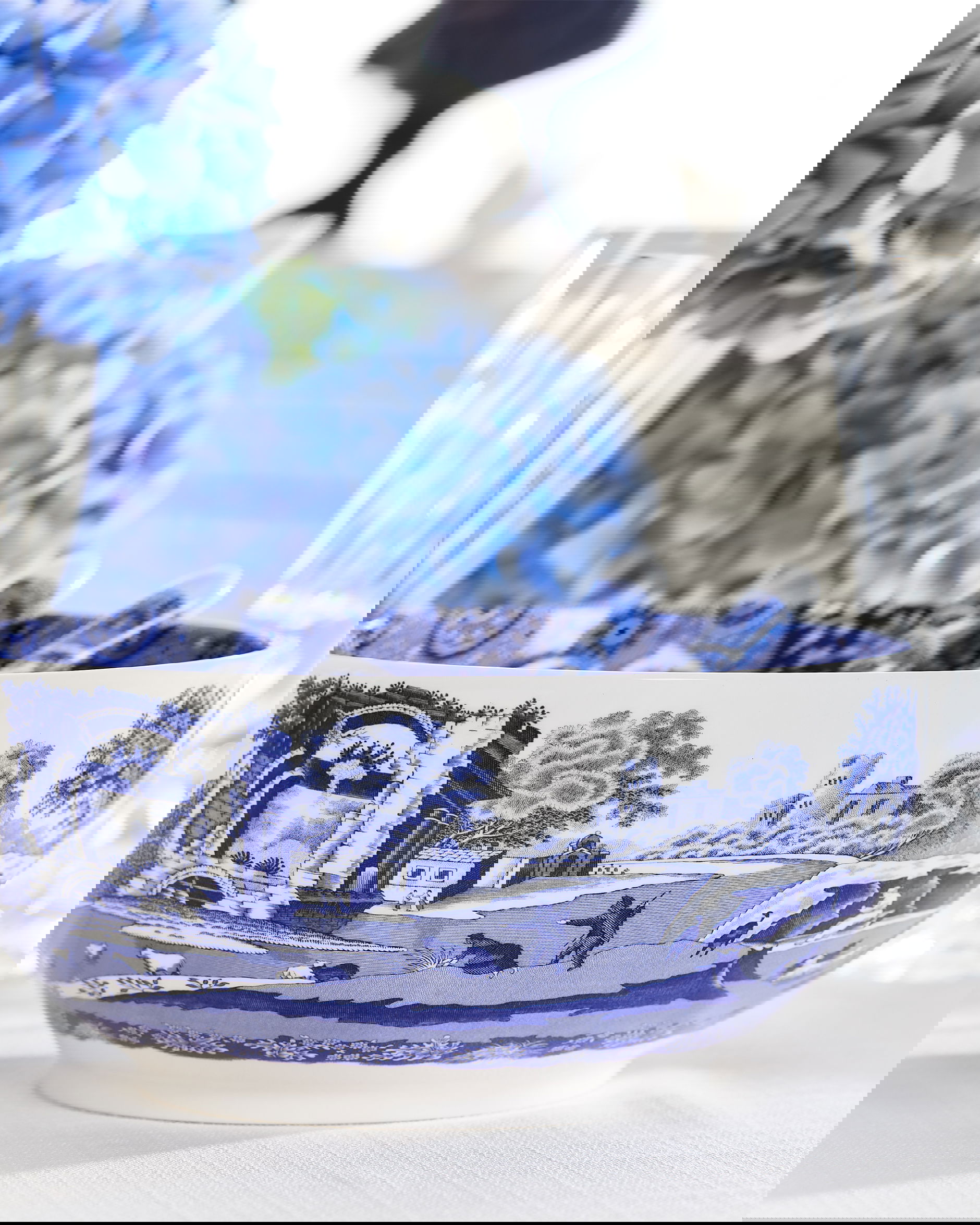 Blue Italian serveringsskål blå/vit