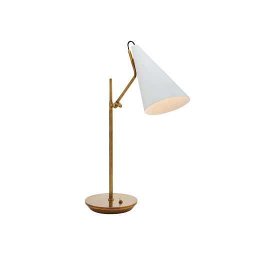 Hand-Rubbed Antique Brass/Matte White - Clemente Table Lamp Antique Brass with White