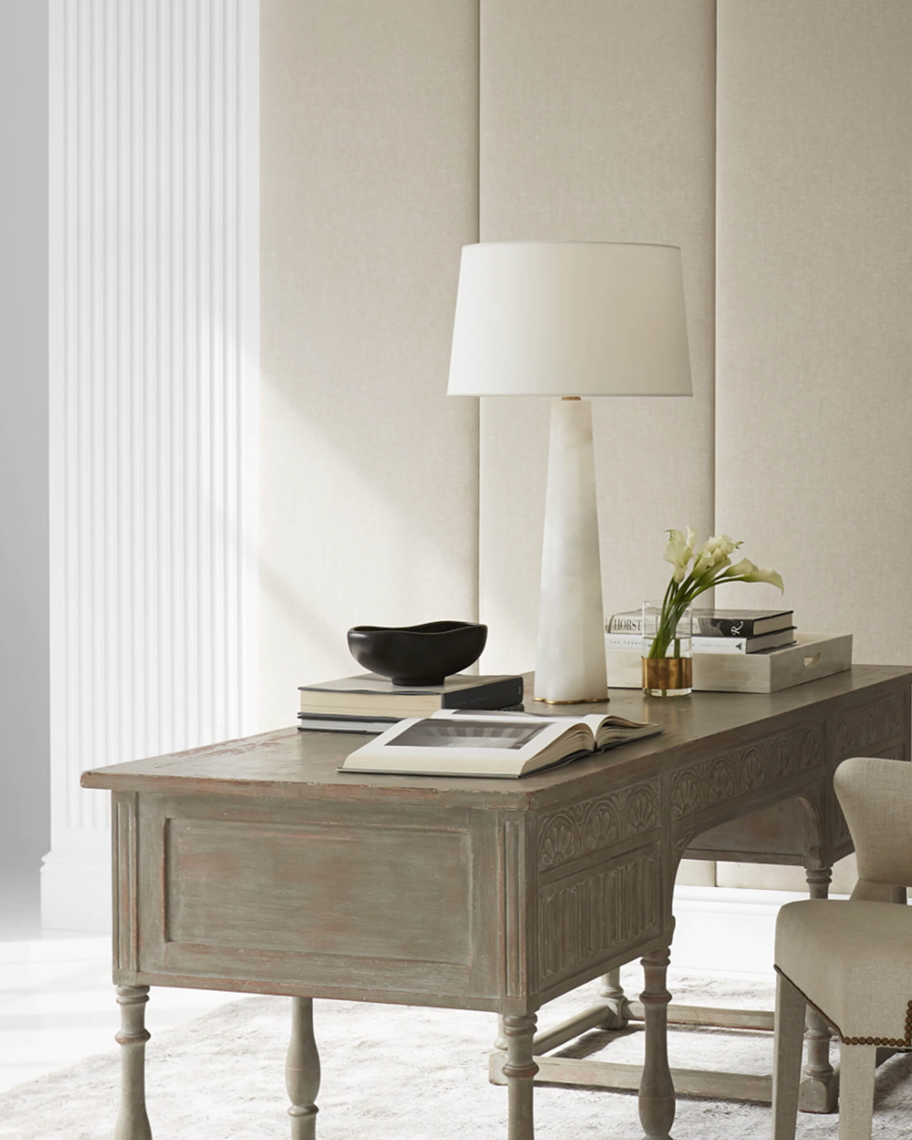 Adeline Large Quatrefoil Table Lamp Alabaster