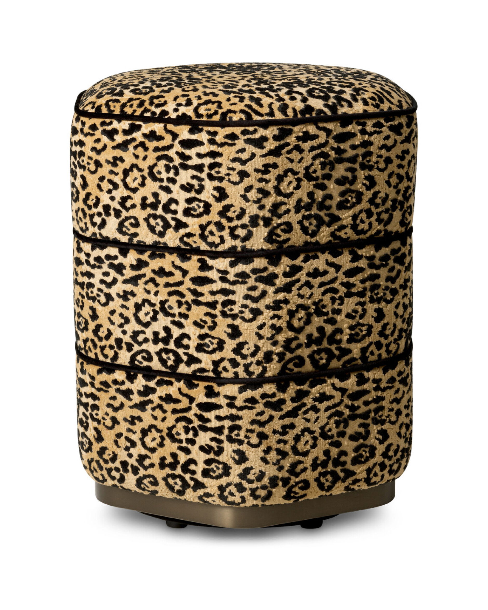 Roosevelt Stool Bernard Leopard Camel