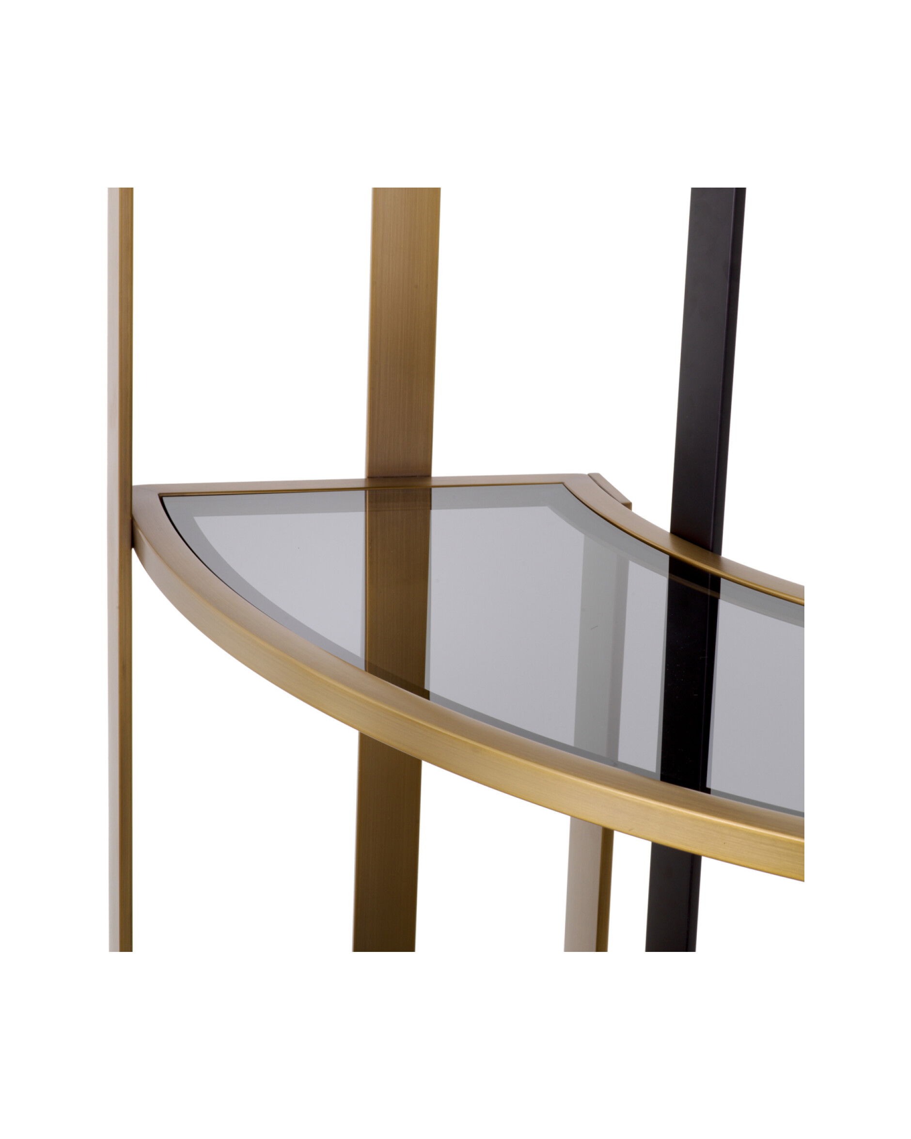 Clio hylla hörn borstad mässing