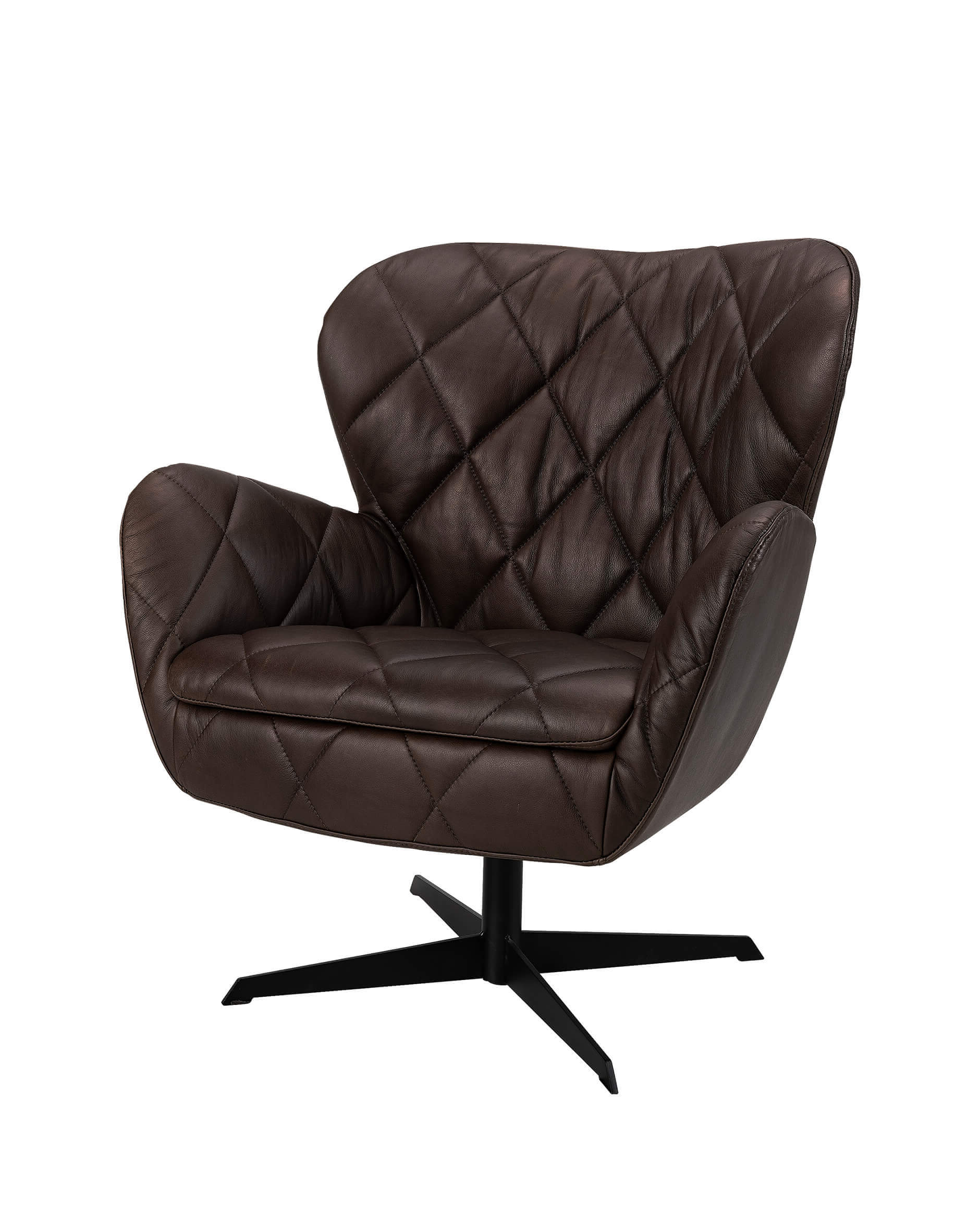 Jade swivel fåtölj espresso läder
