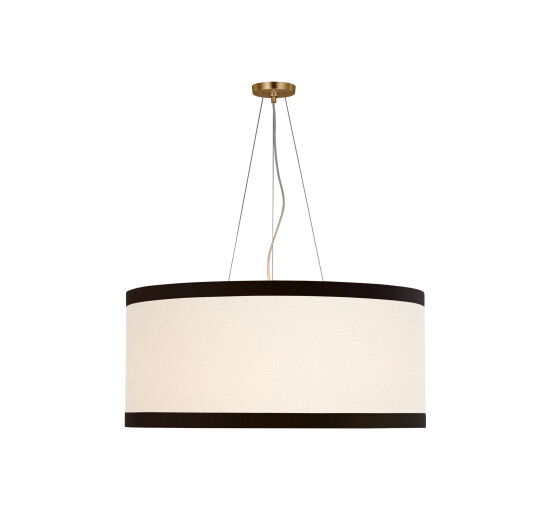 Gild - Walker Hanging Light Cream/Natural Linen Shade L