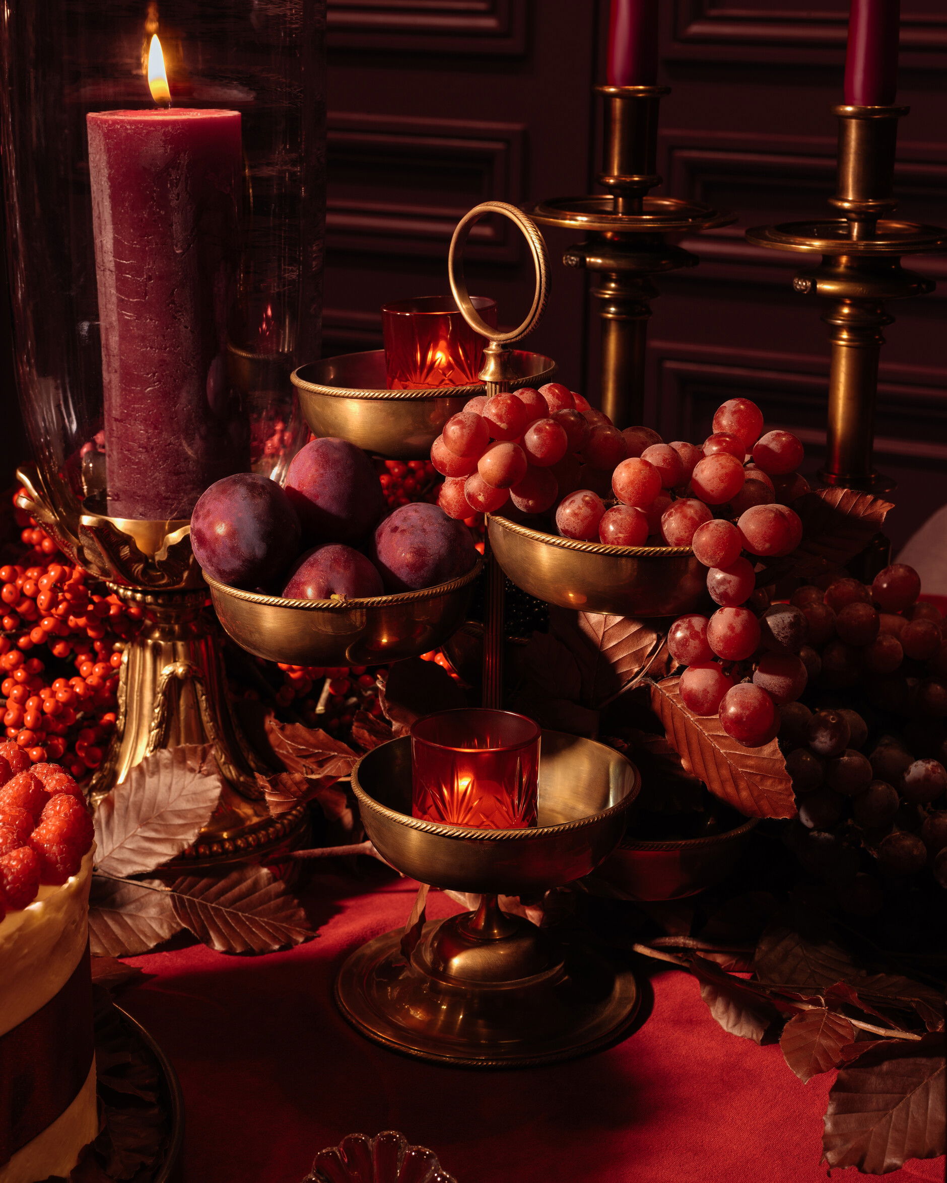 Christine tarjoiluteline vintage messinki