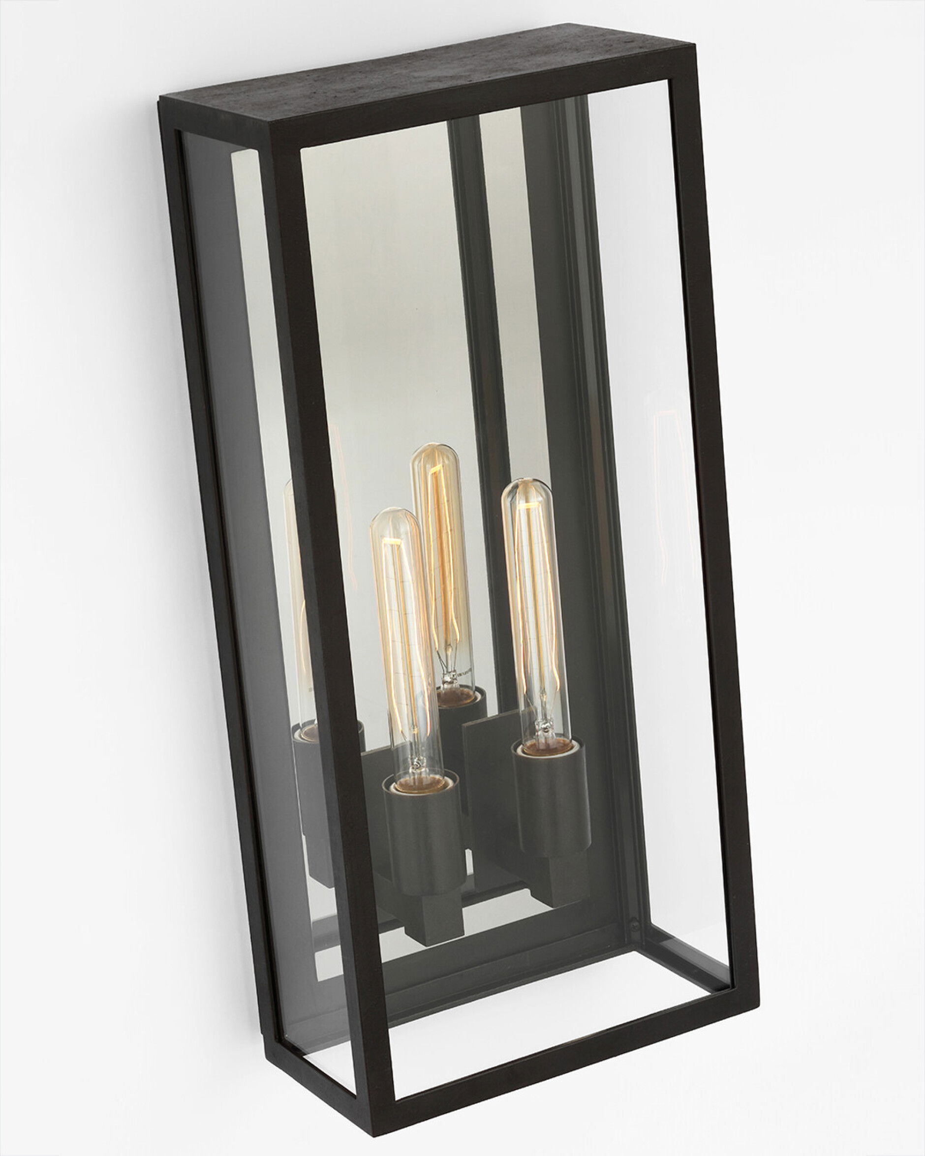 Fresno 2-Light 3/4 Wall Lantern Black Large