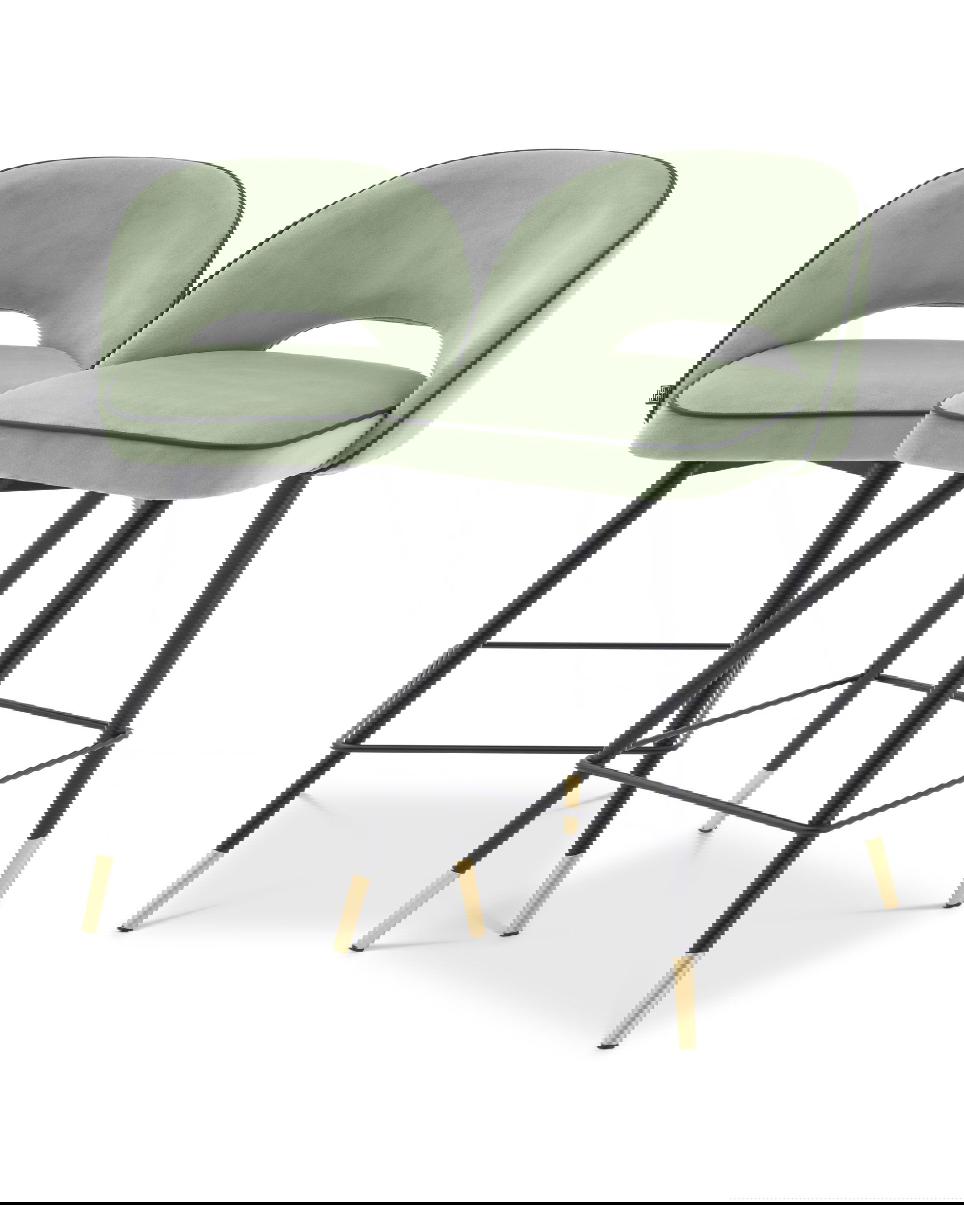 Cliff barstolar savona pistache green velvet 2-set