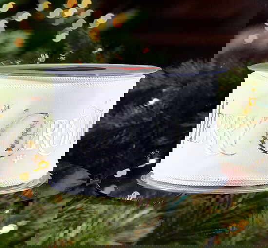 Merry Christmas tekstilbånd hvid 9m