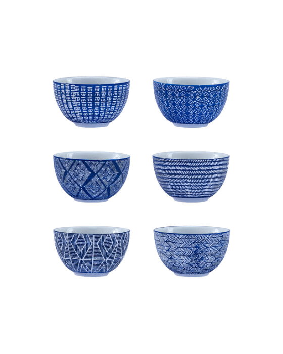 Capri Azzurra skålar blå/vit 6-pack