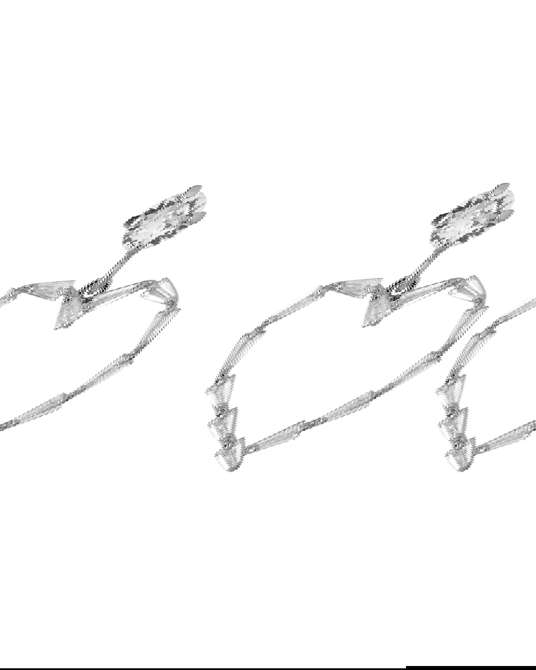 Baguette Heart örhängen crystal rhodium