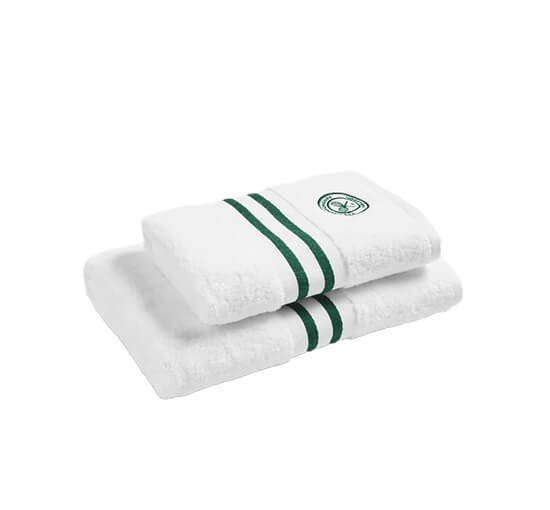 Vihreä - Wimbledon Baseline Stripe Towel Green set of 2